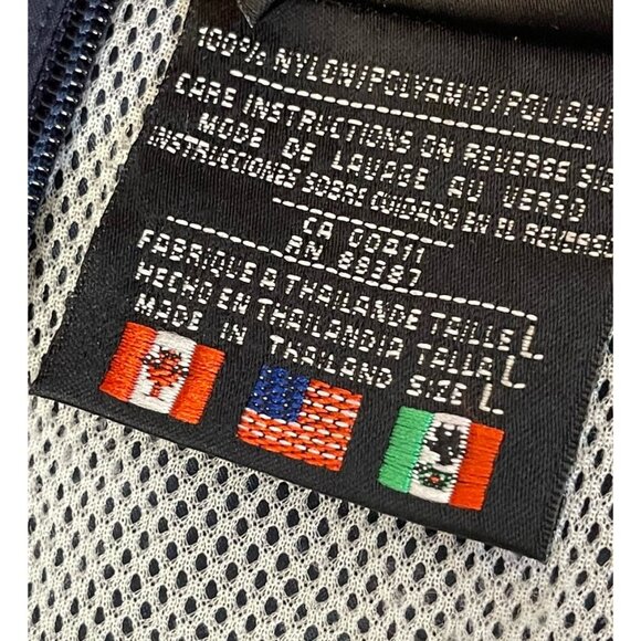 Vintage Adidas Windbreaker Nylon  Jacket Men’s Large Navy Blue 3 Stripes - Picture 5 of 9